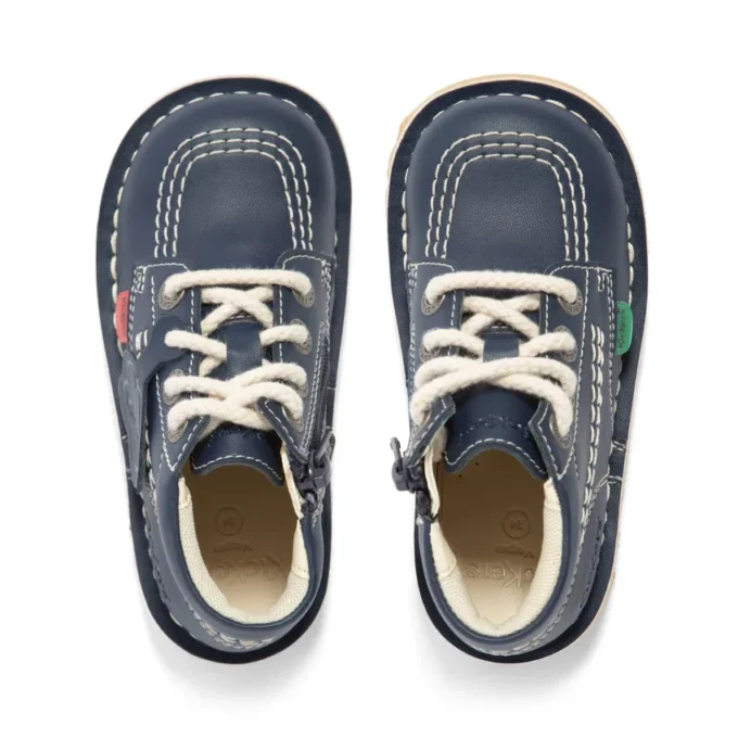 Kick Hi Hi Zip in pelle alternativa blu navy unisex per neonati Kick Hi Hi Zip in pelle alternativa blu navy unisex per neonati