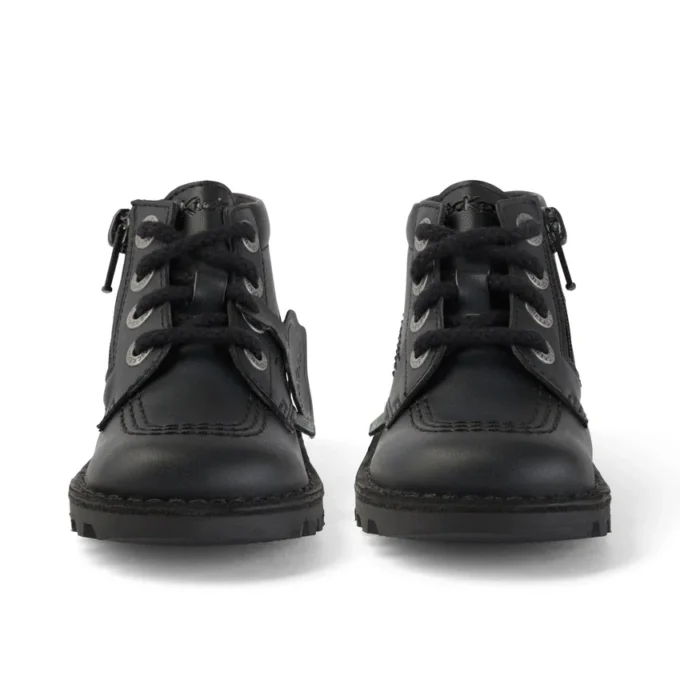 Kick Hi Hi Zip in pelle alternativa, unisex per neonati, nero Kick Hi Hi Zip in pelle alternativa, unisex per neonati, nero