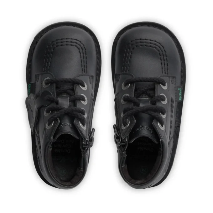 Kick Hi Hi Zip in pelle alternativa, unisex per neonati, nero Kick Hi Hi Zip in pelle alternativa, unisex per neonati, nero