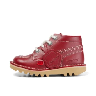 Kick Hi Hi Zip in pelle per neonati unisex, rosso