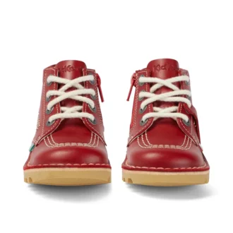 Kick Hi Hi Zip in pelle per neonati unisex, rosso