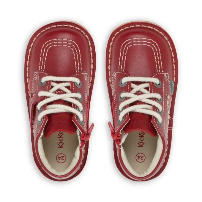 Kick Hi Hi Zip in pelle per neonati unisex, rosso Kick Hi Hi Zip in pelle per neonati unisex, rosso