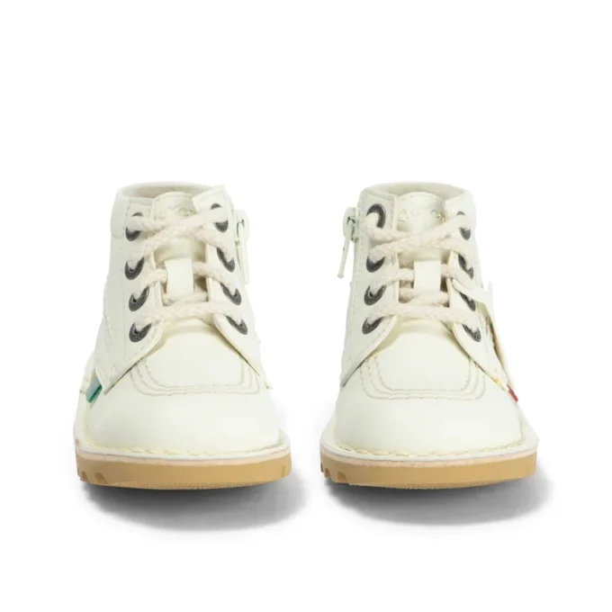 Kick Hi Hi Zip in similpelle per neonati unisex, bianco Kick Hi Hi Zip in similpelle per neonati unisex, bianco