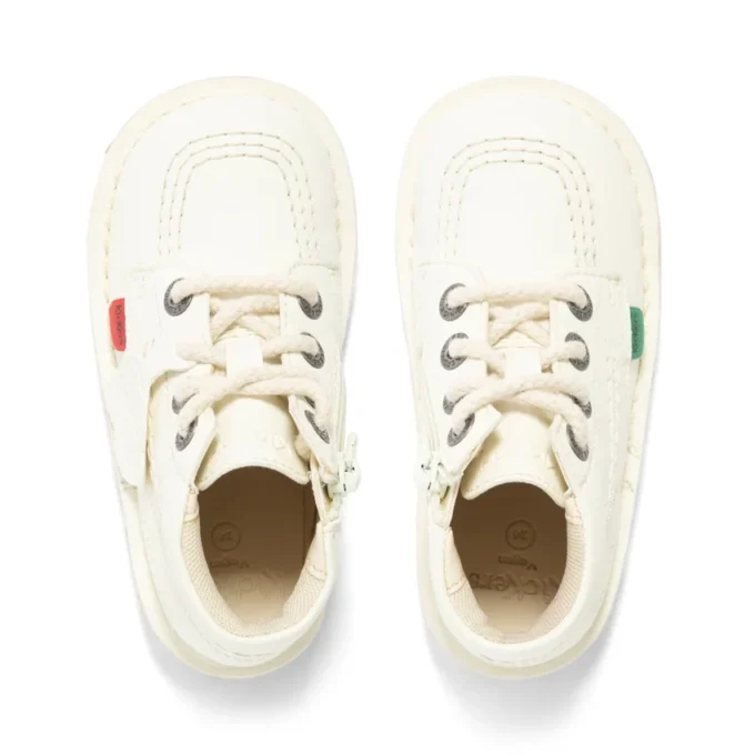 Kick Hi Hi Zip in similpelle per neonati unisex, bianco Kick Hi Hi Zip in similpelle per neonati unisex, bianco