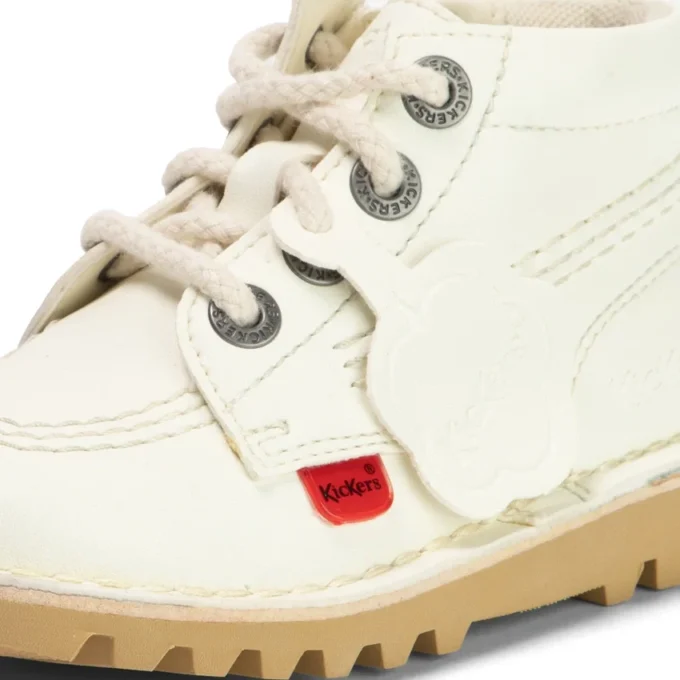 Kick Hi Hi Zip in similpelle per neonati unisex, bianco Kick Hi Hi Zip in similpelle per neonati unisex, bianco