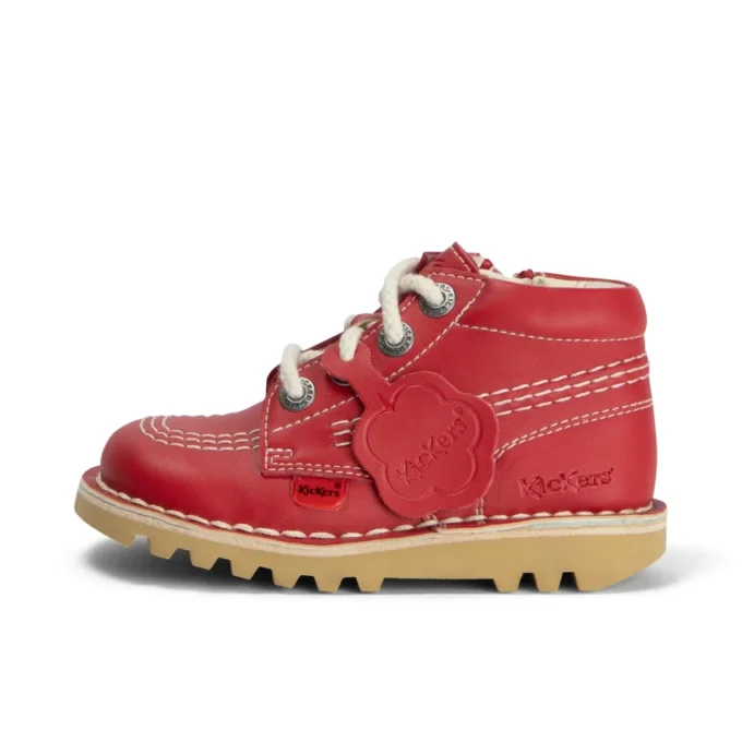 Kick Hi Hi Zip in similpelle per neonati unisex, rosso Kick Hi Hi Zip in similpelle per neonati unisex, rosso