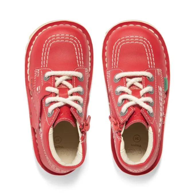 Kick Hi Hi Zip in similpelle per neonati unisex, rosso Kick Hi Hi Zip in similpelle per neonati unisex, rosso