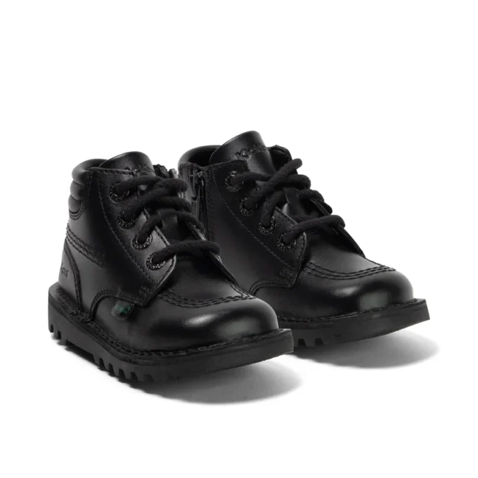 Kick Hi imbottite in pelle nera per bambini Kick Hi imbottite in pelle nera per bambini