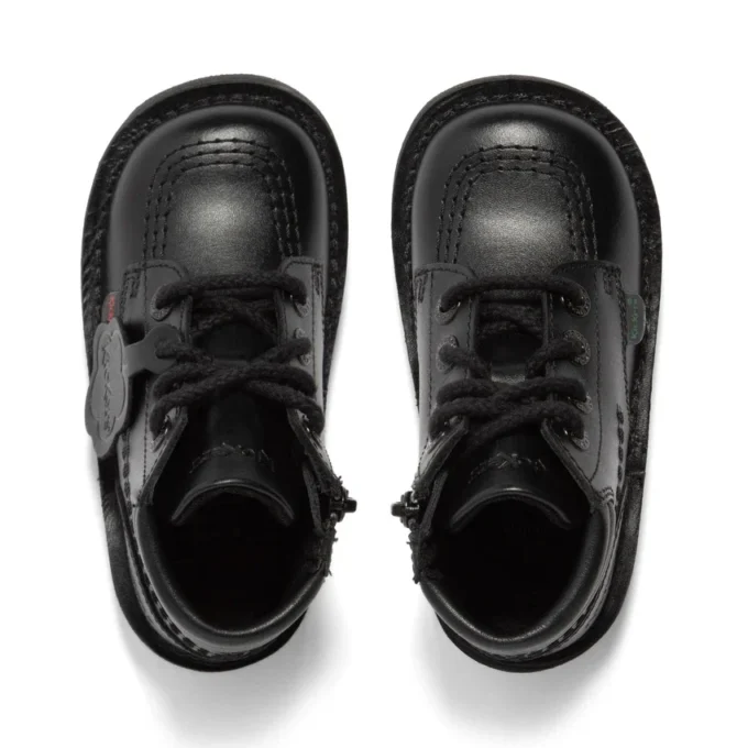 Kick Hi imbottite in pelle nera per bambini Kick Hi imbottite in pelle nera per bambini