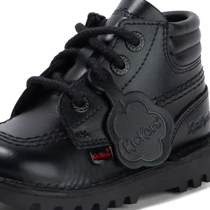 Kick Hi imbottite in pelle nera per bambini Kick Hi imbottite in pelle nera per bambini