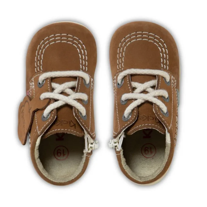Kick Hi in pelle marrone chiaro per neonati Kick Hi in pelle marrone chiaro per neonati