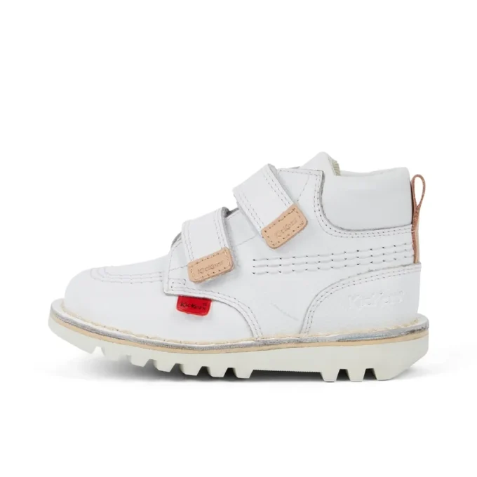 Kick Hi Roll in pelle bianca unisex per neonati Kick Hi Roll in pelle bianca unisex per neonati