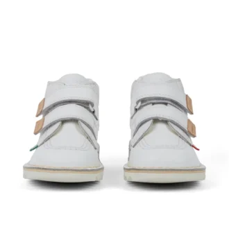 Kick Hi Roll in pelle bianca unisex per neonati