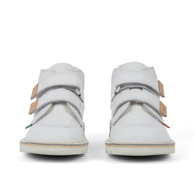 Kick Hi Roll in pelle bianca unisex per neonati Kick Hi Roll in pelle bianca unisex per neonati