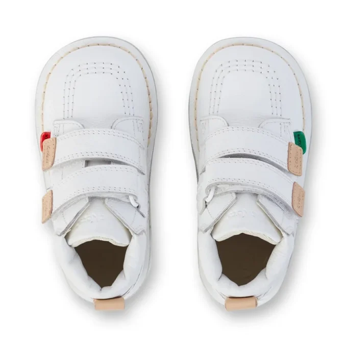 Kick Hi Roll in pelle bianca unisex per neonati Kick Hi Roll in pelle bianca unisex per neonati