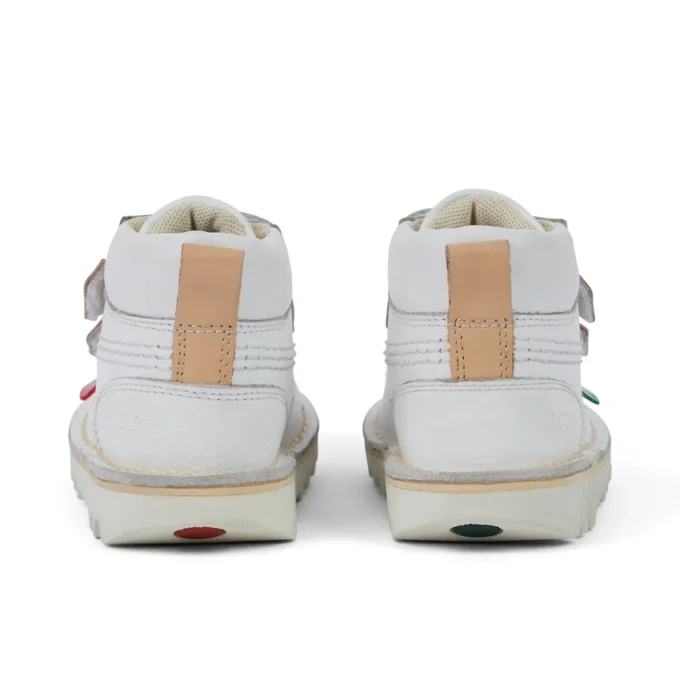 Kick Hi Roll in pelle bianca unisex per neonati Kick Hi Roll in pelle bianca unisex per neonati