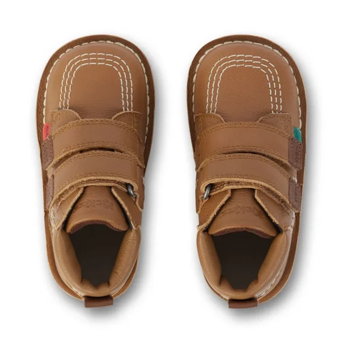 Kick Hi Roll in pelle marrone chiaro, unisex per neonati Kick Hi Roll in pelle marrone chiaro, unisex per neonati
