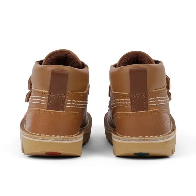 Kick Hi Roll in pelle marrone chiaro, unisex per neonati Kick Hi Roll in pelle marrone chiaro, unisex per neonati