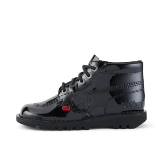 Kick Hi Unisex Giovani in pelle verniciata nera Kick Hi Unisex Giovani in pelle verniciata nera