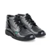 Kick Hi Unisex Giovani in pelle verniciata nera