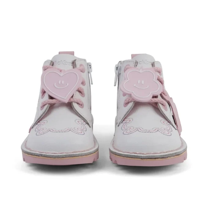 Kick Hi Wave in pelle bianca per bambine Kick Hi Wave in pelle bianca per bambine