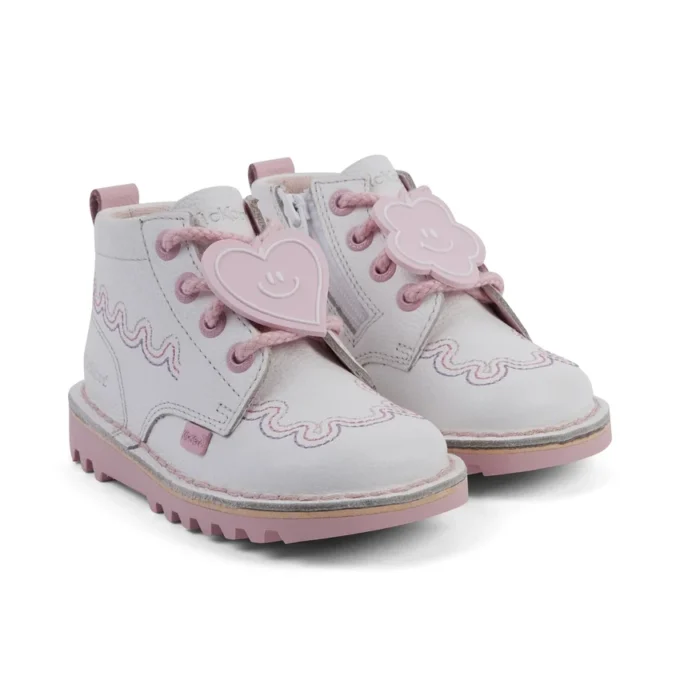 Kick Hi Wave in pelle bianca per bambine Kick Hi Wave in pelle bianca per bambine