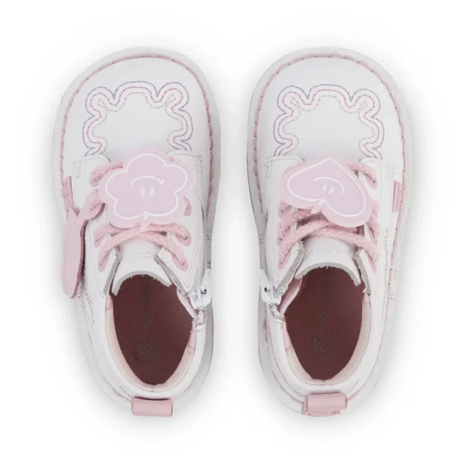 Kick Hi Wave in pelle bianca per bambine Kick Hi Wave in pelle bianca per bambine