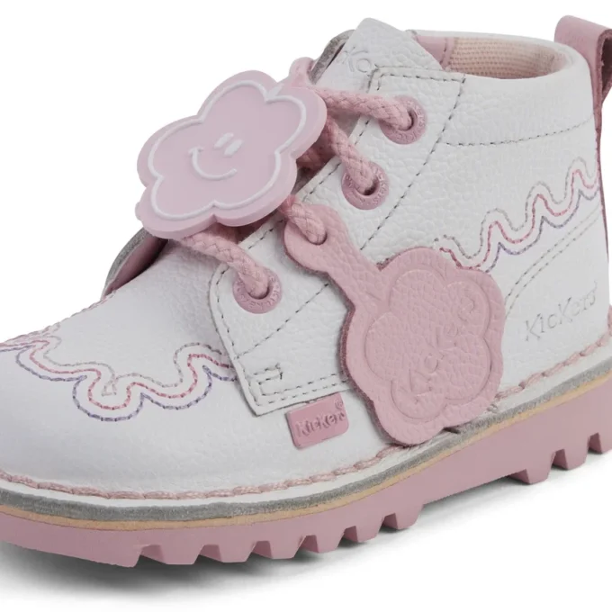 Kick Hi Wave in pelle bianca per bambine Kick Hi Wave in pelle bianca per bambine