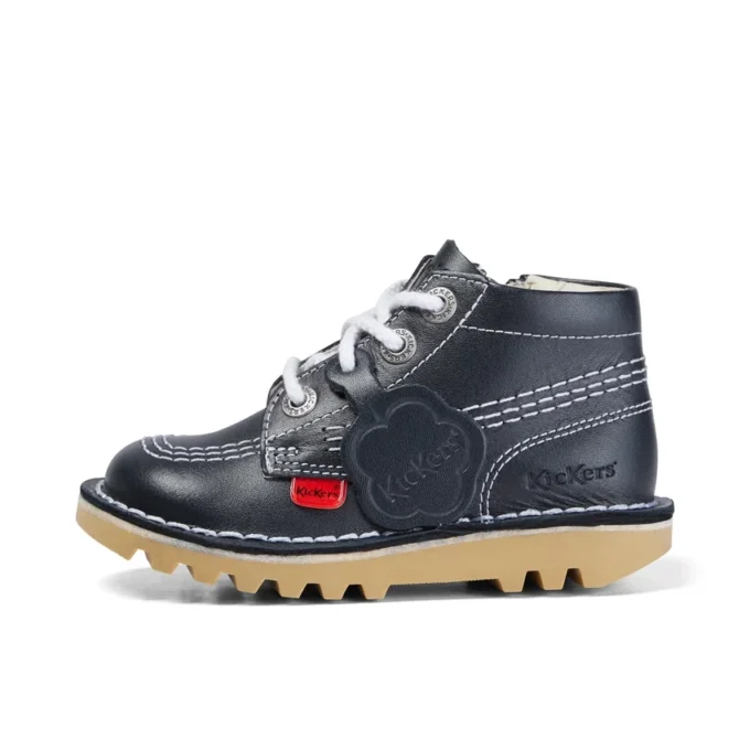 Kick Hi Zip in pelle blu navy unisex per neonati Kick Hi Zip in pelle blu navy unisex per neonati