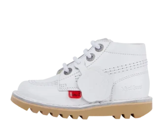 Kick Hi Zip in pelle per neonati unisex, bianco