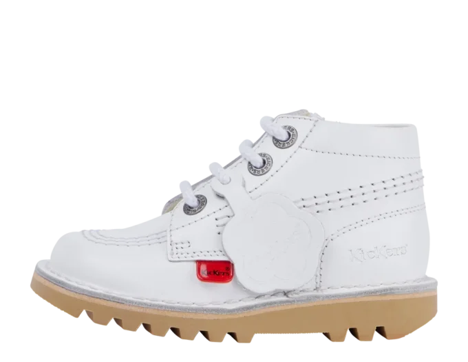 Kick Hi Zip in pelle per neonati unisex, bianco Kick Hi Zip in pelle per neonati unisex, bianco