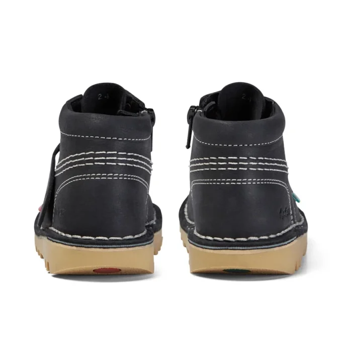 Kick Hi Zip in pelle per neonati unisex Nero/Bianco Kick Hi Zip in pelle per neonati unisex Nero/Bianco