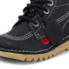Kick Hi Zip in pelle per neonati unisex Nero/Bianco Kick Hi Zip in pelle per neonati unisex Nero/Bianco