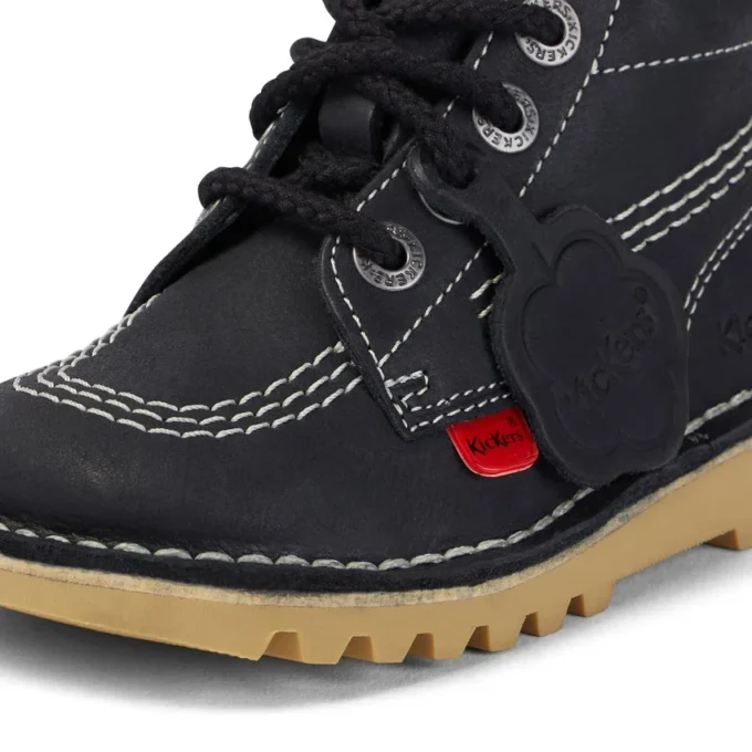 Kick Hi Zip in pelle per neonati unisex Nero/Bianco Kick Hi Zip in pelle per neonati unisex Nero/Bianco