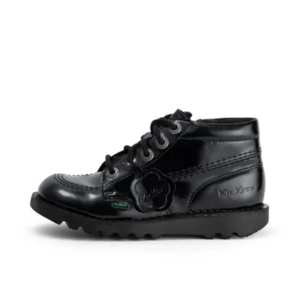 Kick Hi Zip in similpelle e vernice nera per ragazze