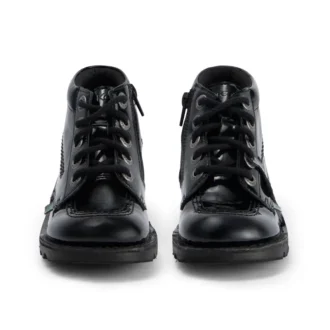 Kick Hi Zip in similpelle e vernice nera per ragazze