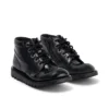 Kick Hi Zip in similpelle e vernice nera per ragazze Kick Hi Zip in similpelle e vernice nera per ragazze