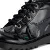 Kick Hi Zip in similpelle e vernice nera per ragazze Kick Hi Zip in similpelle e vernice nera per ragazze
