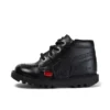 Kick Hi Zip in similpelle nero unisex per neonati