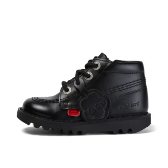 Kick Hi Zip in similpelle nero unisex per neonati
