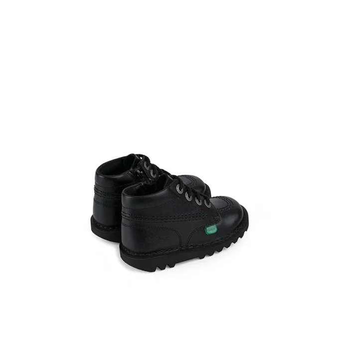 Kick Hi Zip in similpelle nero unisex per neonati