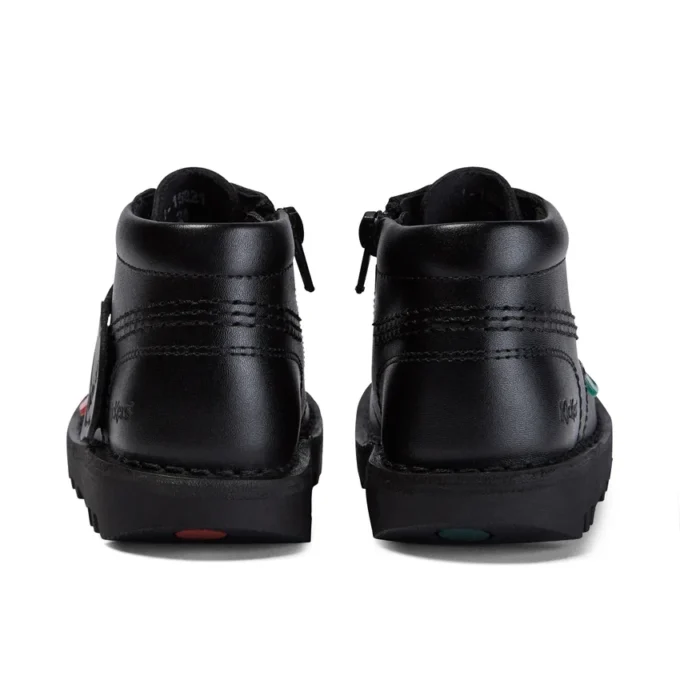 Kick Hi Zip in similpelle nero unisex per neonati