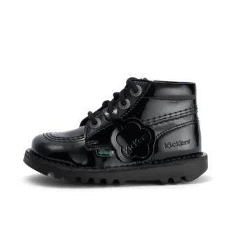 Kick Hi Zip in similpelle per bambine, nero