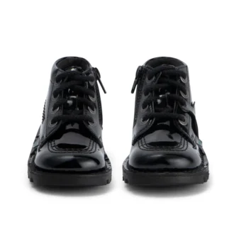 Kick Hi Zip in similpelle per bambine, nero