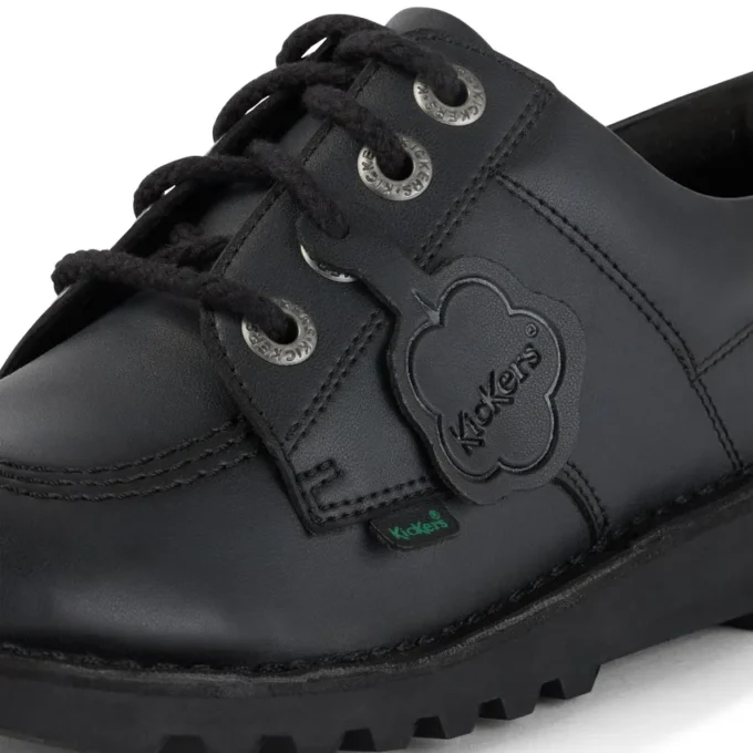 Kick Lo in pelle per ragazzi unisex, nero Kick Lo in pelle per ragazzi unisex, nero