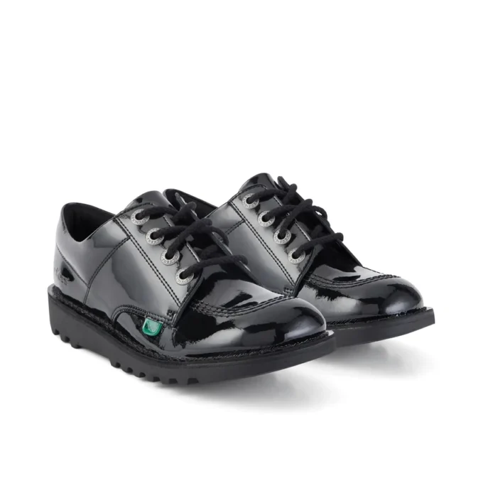Kick Lo in pelle verniciata nera, modello unisex per ragazzi Kick Lo in pelle verniciata nera, modello unisex per ragazzi