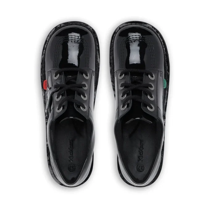 Kick Lo in pelle verniciata nera, modello unisex per ragazzi Kick Lo in pelle verniciata nera, modello unisex per ragazzi