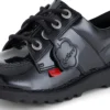 Kick Lo in pelle verniciata nera, modello unisex per ragazzi Kick Lo in pelle verniciata nera, modello unisex per ragazzi