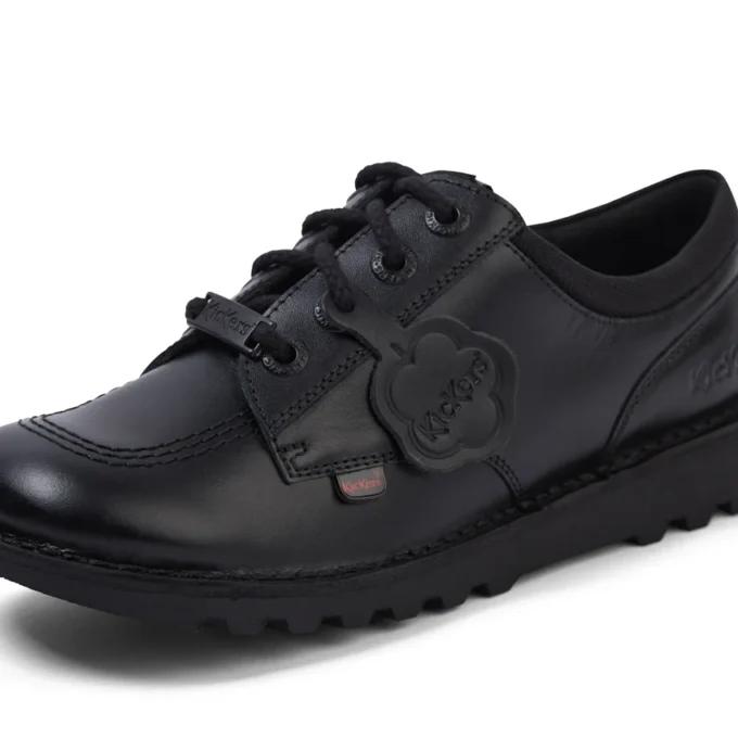 Kick Lo Mix Mesh in pelle nera unisex per ragazzi Kick Lo Mix Mesh in pelle nera unisex per ragazzi