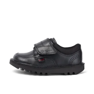 Kick Lo Scuff in pelle nera per neonati maschi